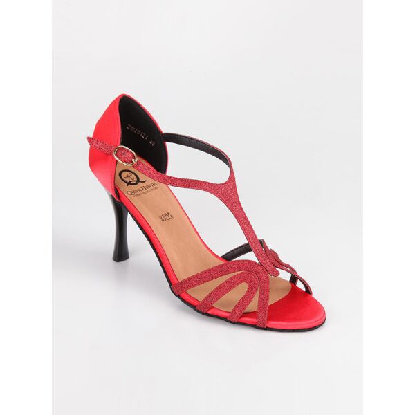 queen helena sandali da ballo con glitter rosso scarpe da ballo donna rosso taglia 40