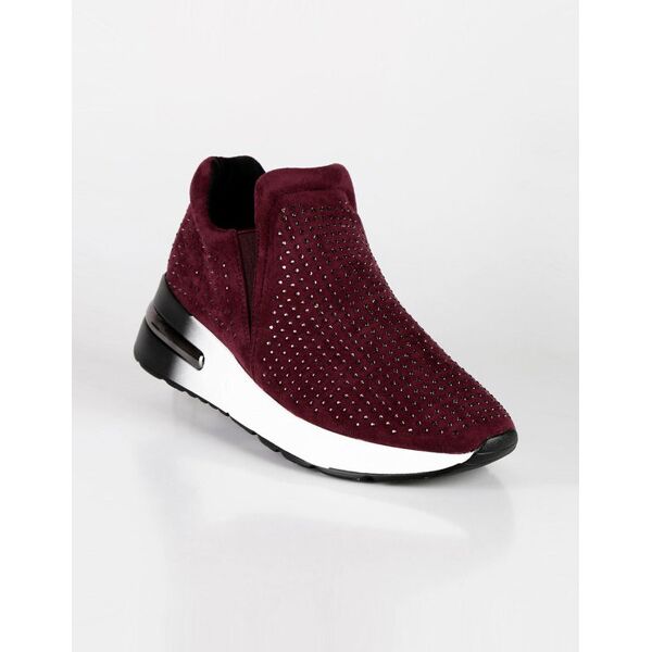 queen helena scarpe donna slip on con zeppa e strass sneakers con zeppa donna rosso taglia 38