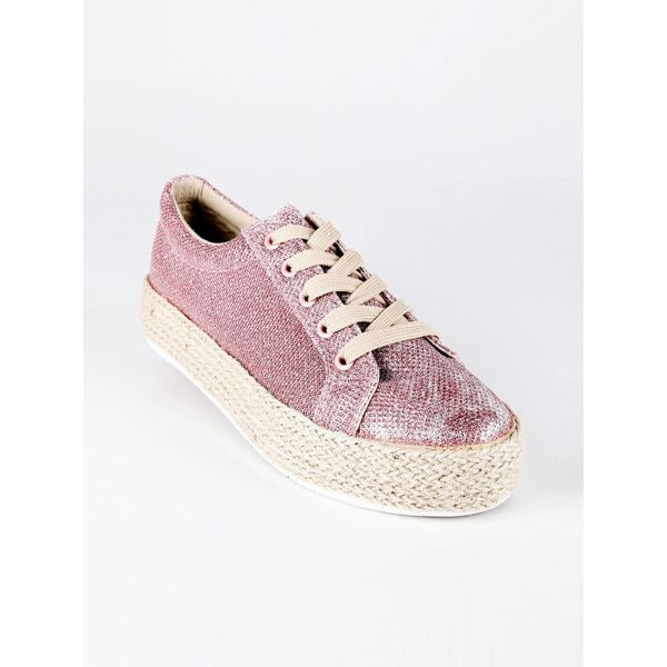 energy scarpe stringate con platform in corda sneakers basse donna rosa taglia 41