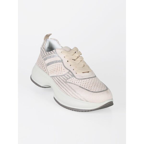 energy sneakers donna stringate con zeppa e glitter sneakers con zeppa donna beige taglia 38