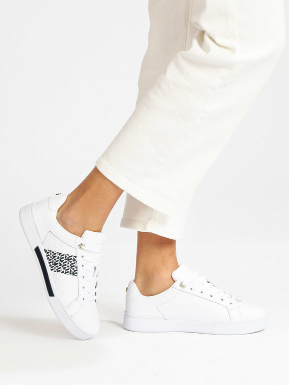 tommy hilfiger elevated sneakers donna in pelle sneakers basse donna bianco taglia 36