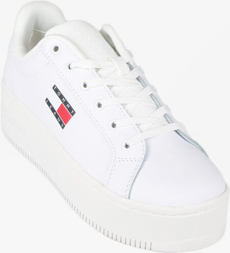 tommy hilfiger flatform ess sneakers donna in pelle sneakers con zeppa donna bianco taglia 41