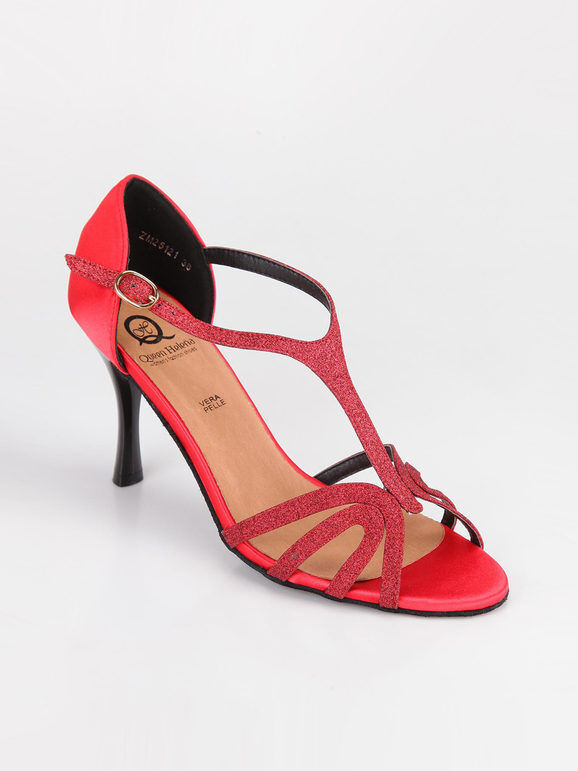 queen helena sandali da ballo con glitter rosso scarpe da ballo donna rosso taglia 40