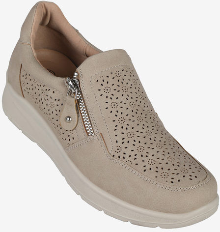 scatti sneakers donna con zeppa e zip laterale sneakers con zeppa donna beige taglia 39