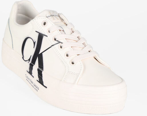 calvin klein vulc flatform over brand sneakers in pelle donna sneakers basse donna bianco taglia 37