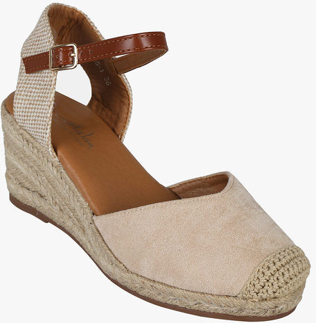 castalan Campesine donna in tessuto scamosciato Sandali con Zeppa donna Beige taglia 37