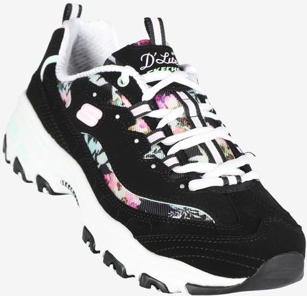 Skechers D LITES Blooming Fields Sneakers in pelle donna con stampa floreale Sneakers Basse donna Nero taglia 37