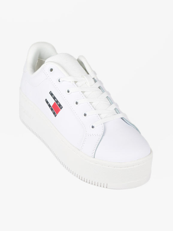 Tommy Hilfiger FLATFORM ESS Sneakers donna in pelle Sneakers con Zeppa donna Bianco taglia 41