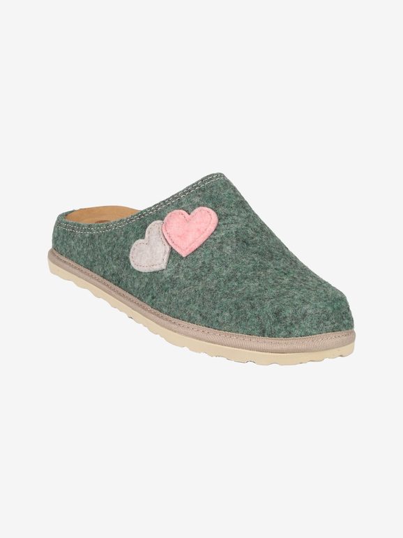 Inblu Pantofole donna cuori in feltro Pantofole donna Verde taglia 37