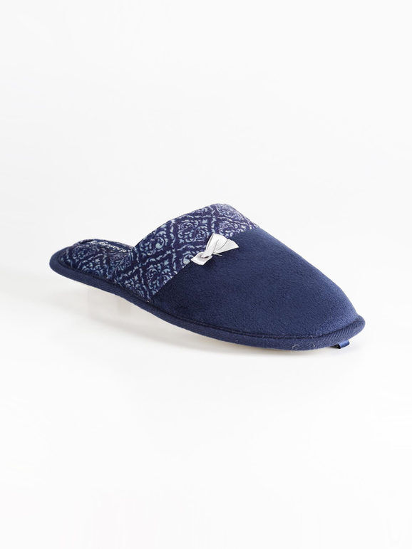 De Fonseca Pantofole stampa texture in tessuto effetto velluto Blu Pantofole donna Blu taglia 35/36