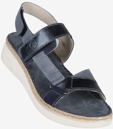 Riposella Sandali in pelle donna con cinturini Sandali con Zeppa donna Blu taglia 36