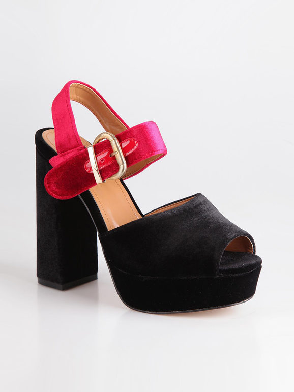 Sweet Sandali spuntati con plateau Sandali con Tacco donna Nero taglia 40