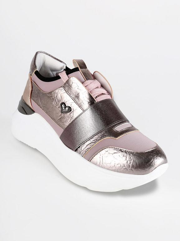 Braccialini Sneakers con lacci T62E Sneakers con Zeppa donna Argento taglia 36