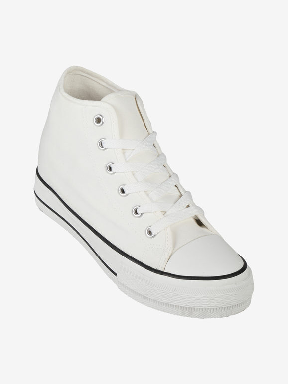 Original Marines Sneakers donna alte in tela con zeppa interna Sneakers Alte donna Bianco taglia 39