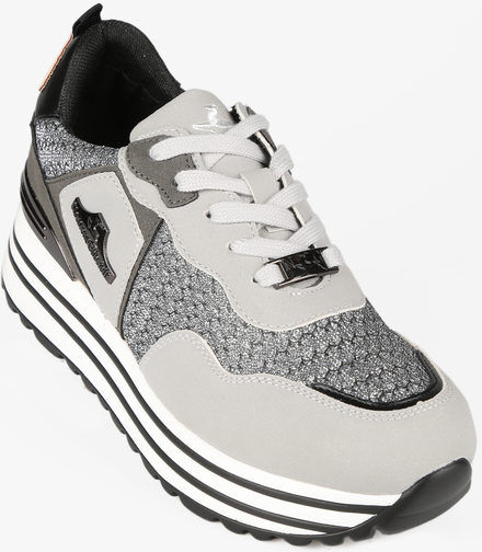 Nazareno Gabrielli Sneakers donna brillantinate con platform Sneakers con Zeppa donna Grigio taglia 39