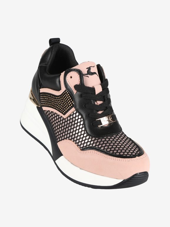 Nazareno Gabrielli Sneakers donna con zeppa e strass Sneakers con Zeppa donna Rosa taglia 37