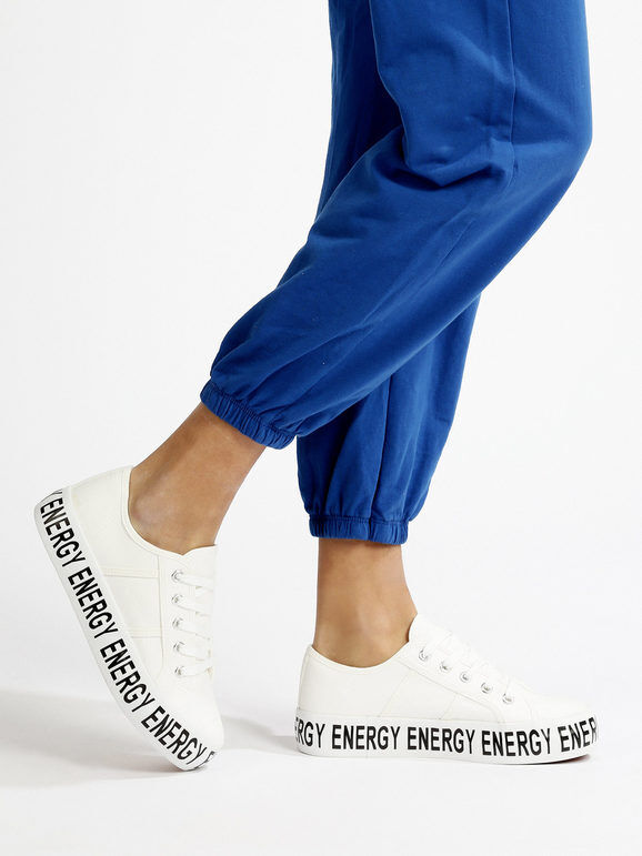 Energy Sneakers donna in tela con platform Sneakers con Zeppa donna Bianco taglia 40