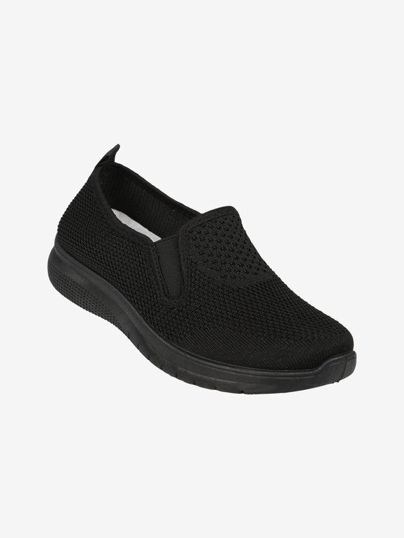 Fashion Sneakers donna slip on in maglia Slip On donna Nero taglia 37