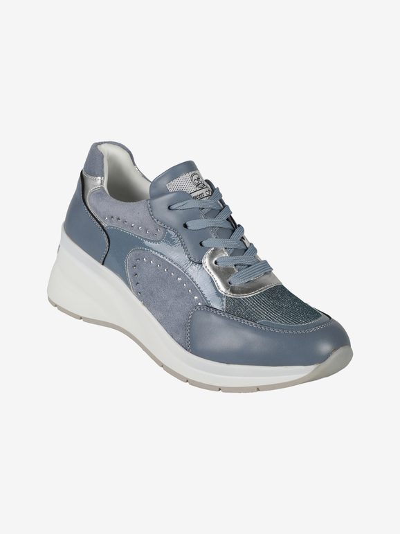 Queen Helena Sneakers donna stringate con zeppa Sneakers con Zeppa donna Blu taglia 39