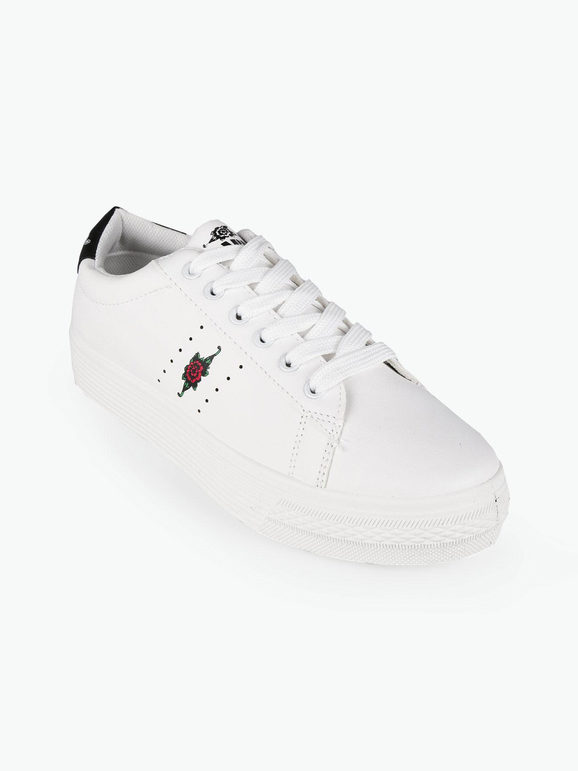 Charro Sneakers stringata con platform Sneakers con Zeppa donna Bianco taglia 39