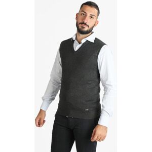 Baci & Abbracci Gilet uomo smanicato in maglia Pullover uomo Grigio taglia 5XL