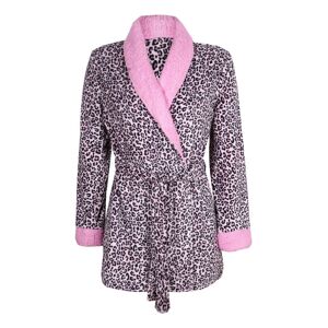 Stylosa Vestaglia in pile stampa animalier Vestaglie donna Rosa taglia L