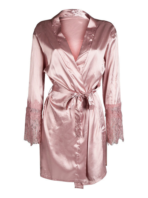 solada vestaglia con pizzo vestaglie donna rosa taglia s/m