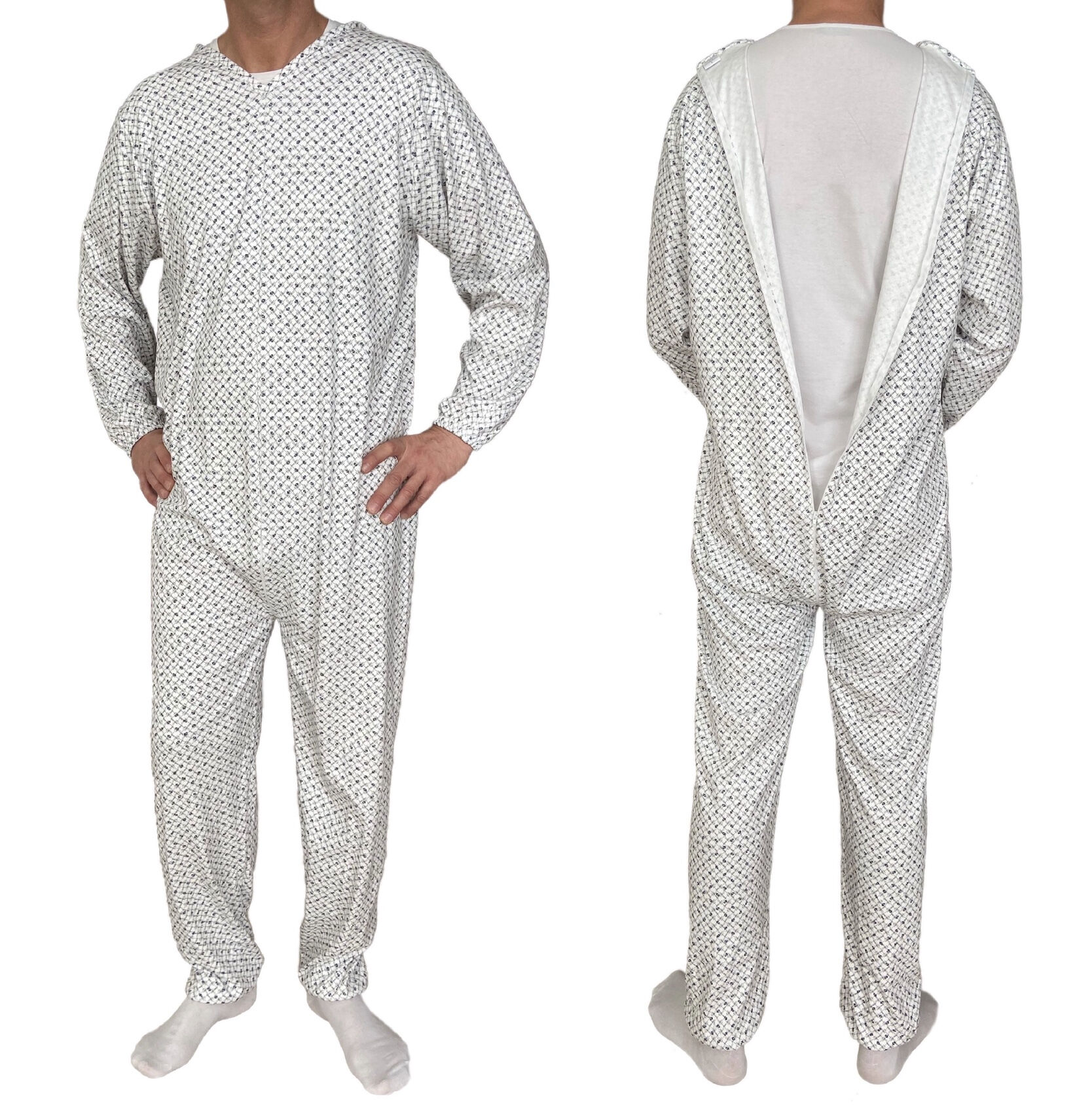 Intimo 2D Tuta clinica intera per anziani in cotone invernale Intimo 2D Tuta clinica intera per anziani in cotone invernale