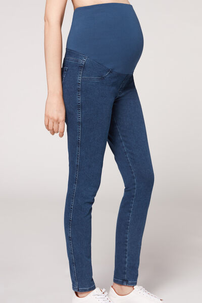 calzedonia leggings premaman in jeans donna blu l