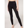 Calzedonia Leggings Sportivi in Seamless a Coste Sottili Donna Nero M/L