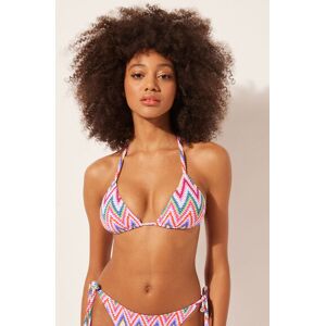 Calzedonia Triangolo con Imbottitura Estraibile Costume Multicolor Chevron Donna Multicolore 2