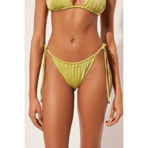 Calzedonia Brasiliana Lacci Costume Shiny Satin Donna Giallo M