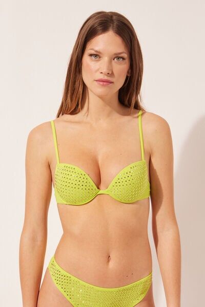 Calzedonia Push Up Imbottito Graduato Costume Luxury Stones Donna Verde 1