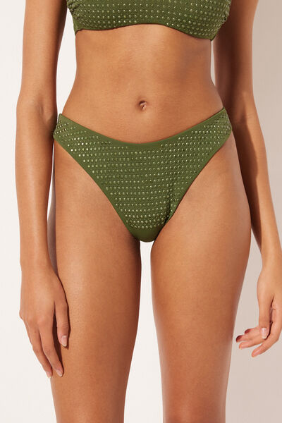 Calzedonia Brasiliana Costume Luxury Stones Donna Verde XS