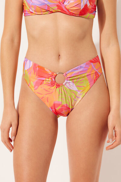 Calzedonia Slip Vita Alta Costume Tropical Pop Donna Multicolore M