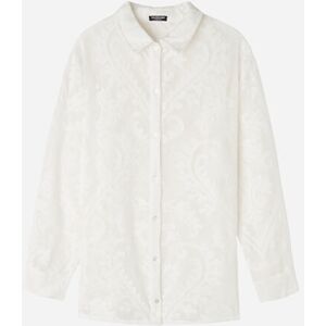 Calzedonia Camicia in Retina Ricamata Donna Bianco L