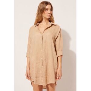 Calzedonia Abito Camicia in Lino Donna Naturale L