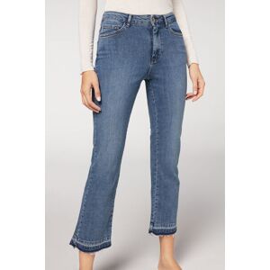 Calzedonia Jeans Cropped Flare Donna Blu L