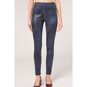 Calzedonia Leggings Suede Effetto Vintage Donna Blu S