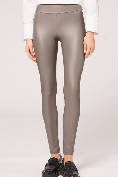 Calzedonia Leggings Effetto Pelle Donna Naturale M