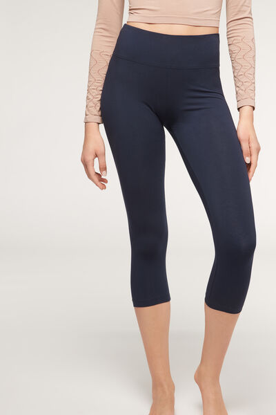 Calzedonia Leggings Capri in Cotone Supima Donna Blu L