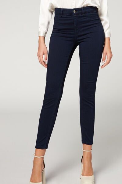 Calzedonia Jeans Skinny Termico Soft Touch Donna Blu L