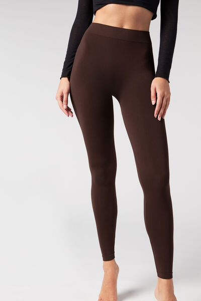 Calzedonia Leggings in Microfibra Comfort Ultra Coprenti Donna Marrone 3/4