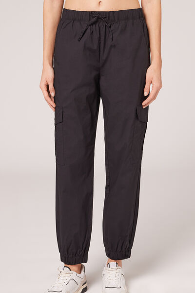 Calzedonia Pantaloni Cargo con Coulisse Donna Nero XS