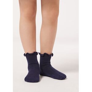 Calzedonia Calze Corte a Costine da Bambina Unisex Blu 33-36