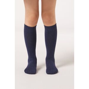 Calzedonia Calze Lunghe in Cotone da Bambini Unisex Blu 4