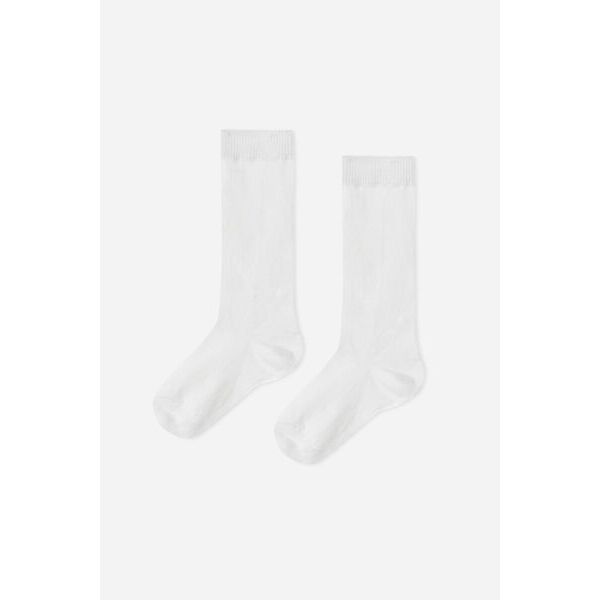 calzedonia calze lunghe in cotone soft da neonato bianco 19-21