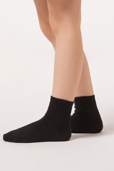 Calzedonia Calze Corte in Cotone da Bambini Unisex Nero 6