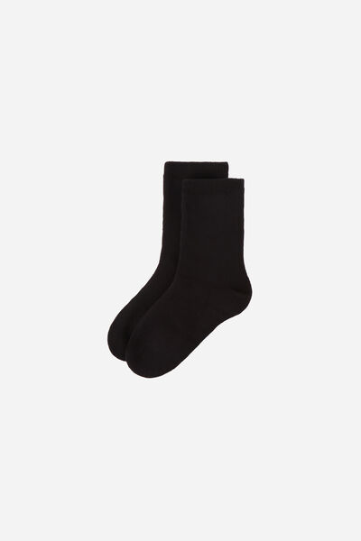 Calzedonia Calze in Spugna di Cotone da Bambini Unisex Nero 34-36