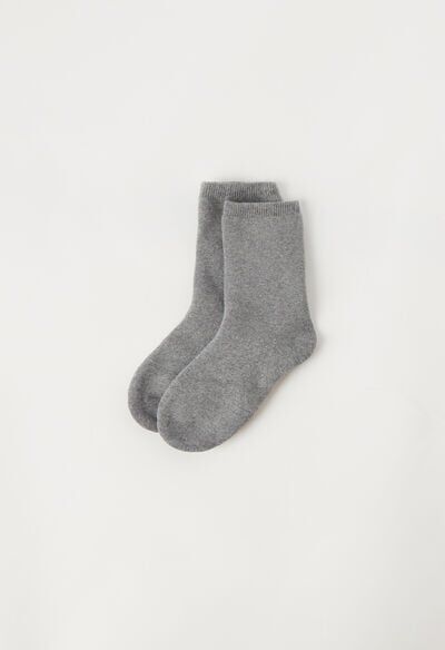 Calzedonia Calze in Spugna di Cotone da Bambini Unisex Grigio 25-27